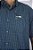 Camisa Masculina Ariat Xadrez Manga Curta - Azul turquesa com marinho bordado verde - Imagem 2