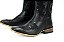 Bota Feminina Mr West Solado Couro/ Bico Quadrado/ B-36 Flor Preta Cor 1474/ Fóssil Preto/ Fóssil Preto - Imagem 3