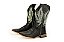 Bota Masculina Mr West Solado Couro/ Bico Quadrado/ Couro Cabeça/ B-58P BD247 Neon Cor 1463 - Cabeça Preto/ Fóssil Preto - Imagem 1