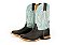 Bota Masculina Goyazes Bison Café/ Couro Destroyer Azul/ Solado Couro/ Bico Quadrado - Imagem 1