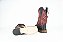 Bota Masculina Mr West Cabeça Preta - Cano Vermelho - Couro - Imagem 9