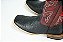 Bota Masculina Mr West Cabeça Preta - Cano Vermelho - Couro - Imagem 11