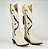 Bota Feminina Goyazes - Bico fino/ Cano médio/alto/ Solado couro/ Cor couro Austin off White - 256805 cc - Imagem 2