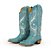 Bota Feminina Goyazes - Bico fino/ Cano médio/longo/ Solado couro/ Cor couro Destryer Azul - 256805 cc - Imagem 1
