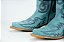 Bota Feminina Goyazes - Bico fino/ Cano médio/alto/ Solado couro/ Cor couro Destroyer azul 256803 cc - Imagem 3