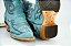 Bota Feminina Goyazes - Bico fino/ Cano médio/alto/ Solado couro/ Cor couro Destroyer azul 256803 cc - Imagem 6