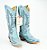 Bota Feminina Goyazes - Bico fino/ Cano médio/alto/ Solado couro/ Cor couro Destroyer azul 256803 cc - Imagem 9