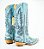 Bota Feminina Goyazes - Bico fino/ Cano médio/alto/ Solado couro/ Cor couro Destroyer azul 256803 cc - Imagem 13