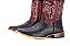 Bota Masculina Mr West - B-58P 889 PTO, Cor 1463 Cabeça Preto / Fossil Vermelho, Solado em Couro Natural, Bico Quadrado, Cano Médio - Imagem 3