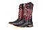 Bota Masculina Mr West - B-58P 889 PTO, Cor 1463 Cabeça Preto / Fossil Vermelho, Solado em Couro Natural, Bico Quadrado, Cano Médio - Imagem 1