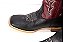 Bota Masculina Mr West - B-58P 889 PTO, Cor 1463 Cabeça Preto / Fossil Vermelho, Solado em Couro Natural, Bico Quadrado, Cano Médio - Imagem 5