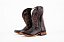 Bota Masculina FYD Cor Cabeça Preta/ Fóssil Preto/ Solado em couro/ Bico Quadrado/ Cano Médio - Imagem 1
