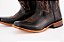 Bota Masculina FYD Cor Cabeça Preta/ Fóssil Preto/ Solado em couro/ Bico Quadrado/ Cano Médio - Imagem 2