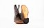 Bota Masculina FYD Cor Mamute Café/ Fóssil Preto/ Solado em couro/ Bico Quadrado/ Cano Médio - Imagem 8