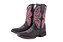 Bota Feminina Durango 0157 – Cano Médio, Bico Quadrado DGO Gel, Solado Gel, Preta e Rosa - Imagem 1