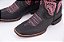 Bota Feminina Durango 0157 – Cano Médio, Bico Quadrado DGO Gel, Solado Gel, Preta e Rosa - Imagem 5