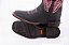 Bota Feminina Durango 0157 – Cano Médio, Bico Quadrado DGO Gel, Solado Gel, Preta e Rosa - Imagem 8