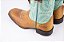 Bota Feminina Durango 0158 – Marrom com Verde Água, Bico Quadrado DGO Gel, Cano Médio e Solado Gel - Imagem 7