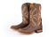 Bota Masculina Goyazes Couro Exótico de Jacaré/ Solado Couro/ Bico Quadrado/ Cano Médio/ Cor Jacaré Tabaco Dallas Tabaco - Imagem 1