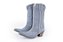 Bota Feminina Durango Cano Médio/ Bico Fino/ Solado Couro/ Cor Camurça/ Blue Camurça - Imagem 1