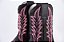Bota Feminina Austin Solado Flex/ Bico Quadrado/ Cor Preto/ Preto Bordado Rosa - Imagem 2