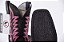 Bota Feminina Austin Solado Flex/ Bico Quadrado/ Cor Preto/ Preto Bordado Rosa - Imagem 5