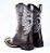 Bota Feminina Mr West Fóssil Café/ Flay Café/ Solado Flex/ Bico Quadrado/ Cor 1474 B-85 Cruz Prata - Imagem 9