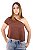 T -Shirt Decatur Feminina Básica Marrom Moiadeiros CMF2479 - Imagem 2