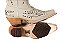 Bota feminina Goyazes Bico Fino Solado em couro injetado - Café Cano médio Cor - Austin Off White / Austin Off White Cod fornecedor - 269803-CC_02 Zíper lateral - Imagem 19