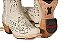 Bota feminina Goyazes Bico Fino Solado em couro injetado - Café Cano médio Cor - Austin Off White / Austin Off White Cod fornecedor - 269803-CC_02 Zíper lateral - Imagem 11