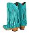 Bota feminina Goyazes Bico fino Cano médio/baixo Bico fino Camurça Cor camurça turquesa / camurça turquesa Solado em couro injetado - couro café Cod fornecedor 266803-CC_03 - Imagem 14