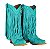 Bota feminina Goyazes Bico fino Cano médio/baixo Bico fino Camurça Cor camurça turquesa / camurça turquesa Solado em couro injetado - couro café Cod fornecedor 266803-CC_03 - Imagem 11