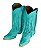 Bota feminina Goyazes Bico fino Cano médio/baixo Bico fino Camurça Cor camurça turquesa / camurça turquesa Solado em couro injetado - couro café Cod fornecedor 266803-CC_03 - Imagem 6
