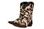 Bota feminina Jácomo Bico fino Cano médio Sola Borracha Ref: 90450/TBQC Cor: Fóssil Oil café / Pelo vaca marrom - Imagem 1