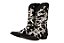 Bota feminina Jácomo Bico fino Cano médio Sola Borracha Ref: 90450/TBQC Cor: Fóssil Oil Preto / Pelo vaca Preto - Imagem 1