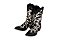 Bota feminina Jácomo Bico fino Cano médio Sola Borracha Ref: 90450/TBQC Cor: Fóssil Oil Preto / Pelo vaca Preto - Imagem 9