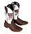 Bota Masculina Mr. West Crazy Tabaco USA café 1463 cano branco - Solado Couro - Imagem 13
