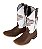 Bota Masculina Mr. West Crazy Tabaco USA café 1463 cano branco - Solado Couro - Imagem 4