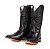 Mr West feminina Solado couro Cano bordado Estrela Preta - Imagem 4