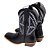 Bota Masculina Mr West - Salto Carrapeta - Fóssil Preto/Preto - Solado Couro - Imagem 16