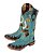 Bota Feminina Goyazes - Couro Flex Metal Azul/Dourado - Solado Couro - 263201 CC_02 - Imagem 24