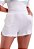 Shorts Feminino Curto Texturizado Com Bolso Trendz Off White - Imagem 1