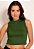 Cropped Feminino Gola Alta Regata Canelado - Imagem 1