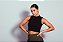 Cropped Feminino Gola Alta Regata Canelado - Imagem 5