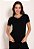Blusa Feminina Baby Look Decote V Visco - Imagem 1