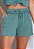 Shorts Feminino de Amarrar Cós Alto Franzido Detalhado - Imagem 8