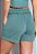 Shorts Feminino de Amarrar Cós Alto Franzido Detalhado - Imagem 9