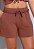 Shorts Feminino de Amarrar Cós Alto Franzido Detalhado - Imagem 2