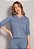 Blusa Feminina Com Manga 3/4, Costas Alongadas e Gola V Bella - Imagem 1