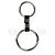 FETICHE COURO ANEL PENIANO DUAS ARGOLAS METAL CR001 PRETO - Imagem 1